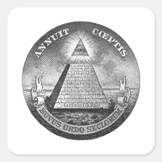 Adesivo Quadrado Illuminati All Seeing (Frente)