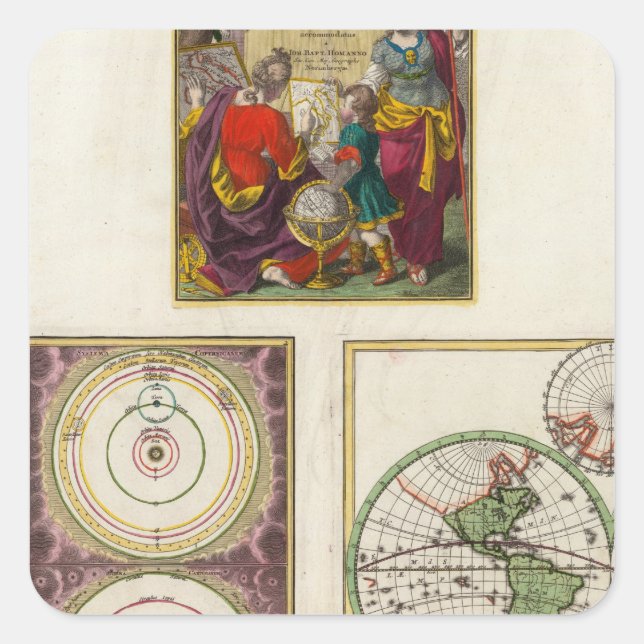 Adesivo Quadrado Illus Title Page Solar system, Charte vom Globo (Frente)