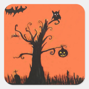 Adesivo Quadrado " Illustração Praça-Praça-Praça, Brilhante