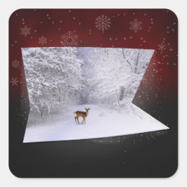 Adesivo Quadrado Ilusão 3D "Sonhos de Neve"