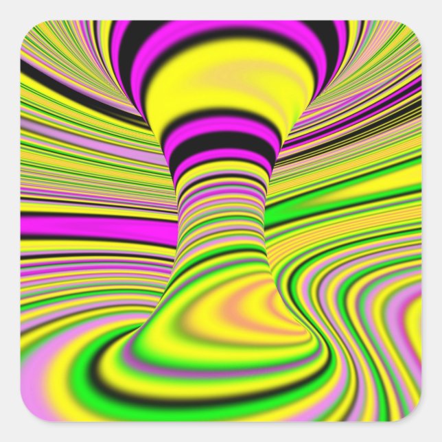 Adesivo Quadrado ilusão óptica colorida (Frente)