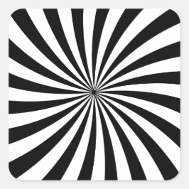 Adesivo Quadrado Ilusões Ópticas Cabeça Branca Preta