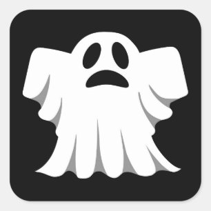 Adesivo Quadrado Ilustração 10 dos desenhos animados do fantasma 