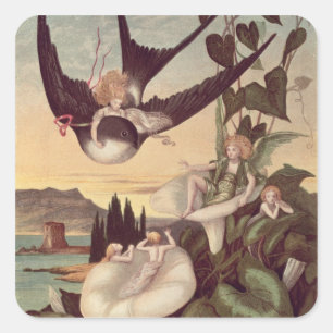 Adesivo Quadrado Ilustração a "Thumbkinetta", pelo cristão de Ha