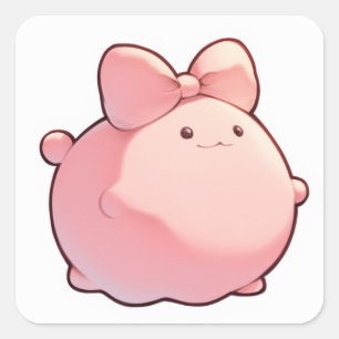 Adesivo Quadrado Ilustração Adorável de Pastel