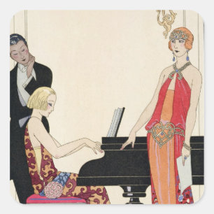 Adesivo Quadrado Ilustração da "Gazette du Bon Ton"