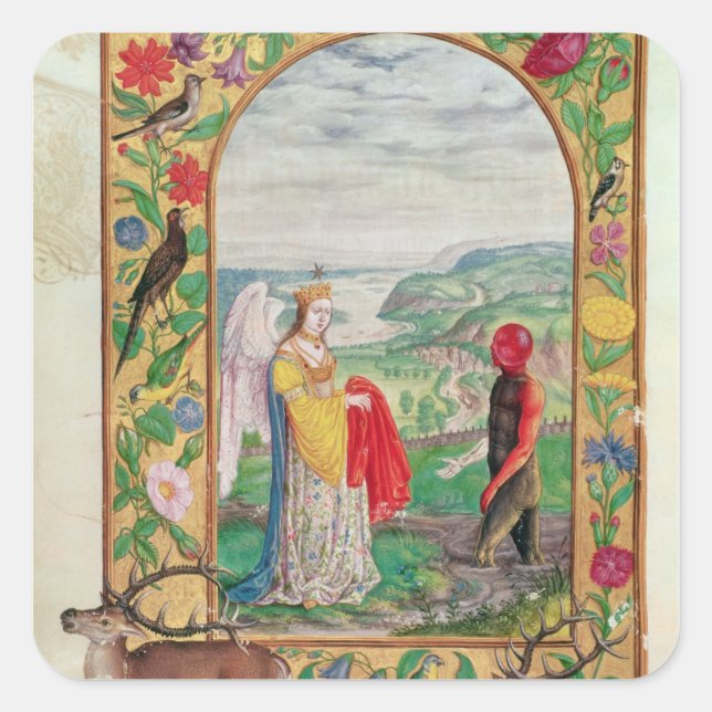 Adesivo Quadrado Ilustração da quarta parábola (Frente)