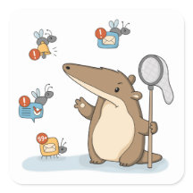 Ilustração de caçador de notificação de tamanduá e