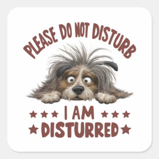 Adesivo Quadrado Ilustração de desenho animado com um cão descascad