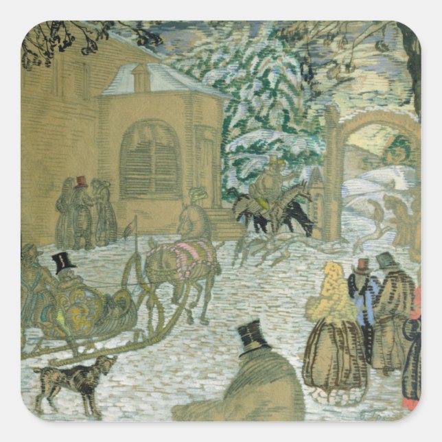 Adesivo Quadrado Ilustração de "Dubrovsky", por Alexander Pushkin (Frente)