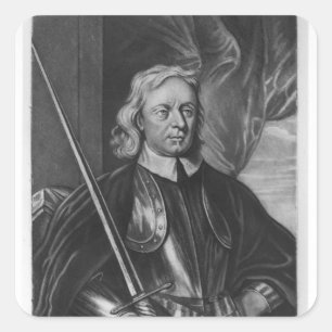 Adesivo Quadrado Ilustração de Oliver Cromwell