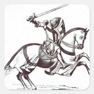 Adesivo Quadrado Ilustração de um cavaleiro Templar