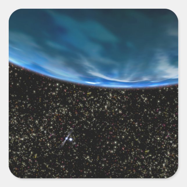 Adesivo Quadrado Ilustração do horizonte da Terra (Frente)