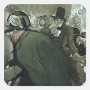 Adesivo Quadrado Ilustração do Nariz por Nikolai Gogol