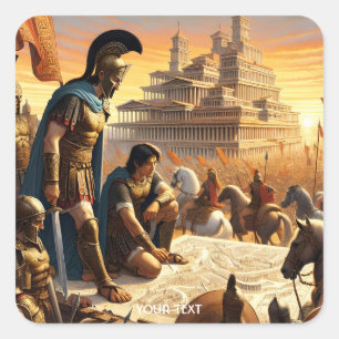 Adesivo Quadrado Ilustração do Poema de Homer Fantasy