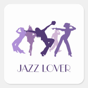 Adesivo Quadrado Ilustração dos dançarinos do jazz