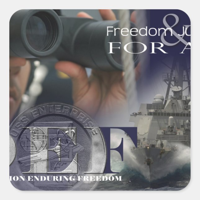 Adesivo Quadrado Ilustração dos membros da tripulação (Frente)