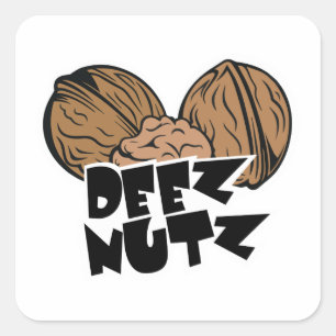 Adesivo Quadrado Ilustração engraçada de Deez Nutz