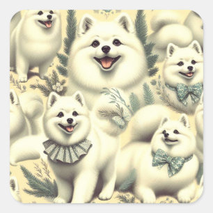 Adesivo Quadrado Ilustração Eskimo Retro-Americana