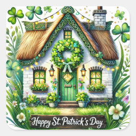 Adesivo Quadrado Ilustração Floral de Algodão Quimológico