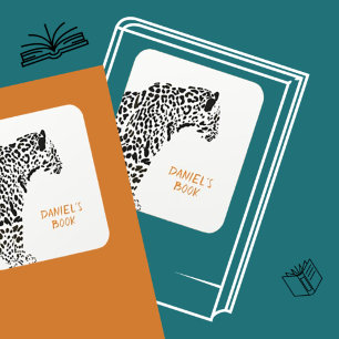 Adesivo Quadrado Ilustração Jaguar Preta e Branca