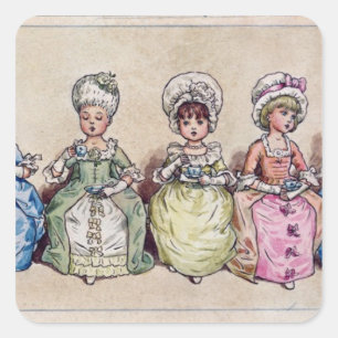 Adesivo Quadrado Ilustração para 'Rua'. Dia de os namorados', 1914