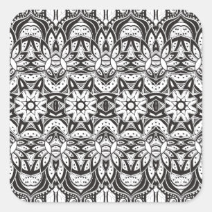 Adesivo Quadrado Ilustração tribal inspirada do estilo