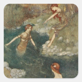 Adesivo Quadrado Ilustração Vintage Edmund Dulac Tempest