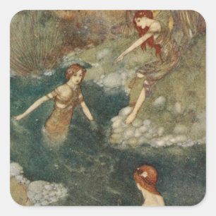 Adesivo Quadrado Ilustração Vintage Edmund Dulac Tempest
