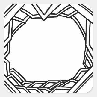 Adesivo Quadrado Ilustrado à Mão Ornamentado