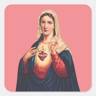 Adesivo Quadrado Imaculado Coração da Virgem Maria