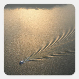 Adesivo Quadrado imagem aérea do barco no lago Gatun Panamá