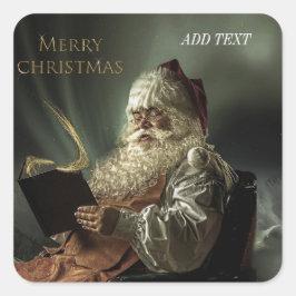 Adesivo Quadrado Imagem antiga da magia do Papai Noel dos feriados