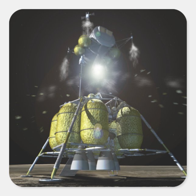 Adesivo Quadrado Imagem artística de uma nova nave espacial para a  (Frente)