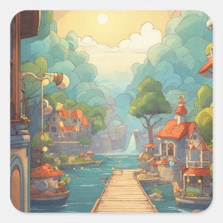 Adesivo Quadrado Imagem colorida