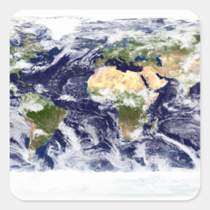 Adesivo Quadrado imagem da Verdadeiro-cor da terra inteira