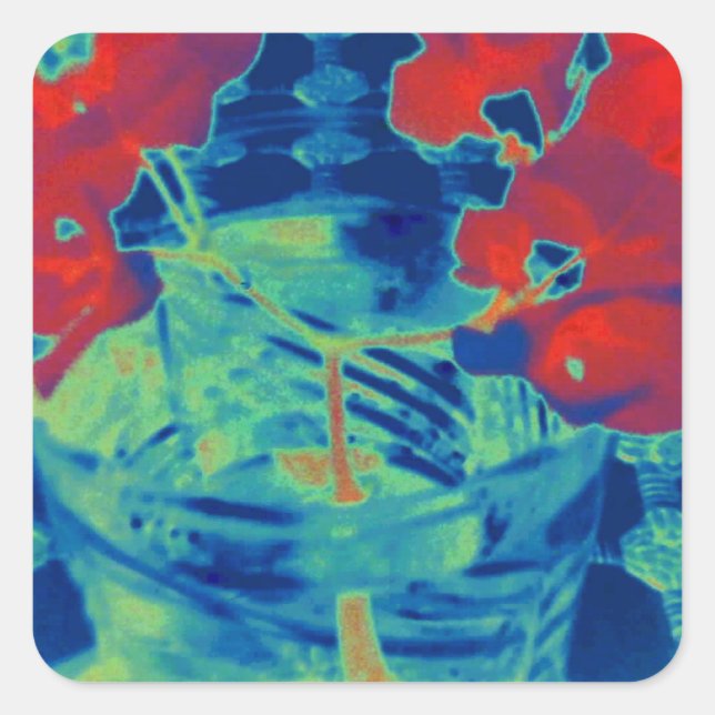 Adesivo Quadrado imagem de bougainville (Frente)