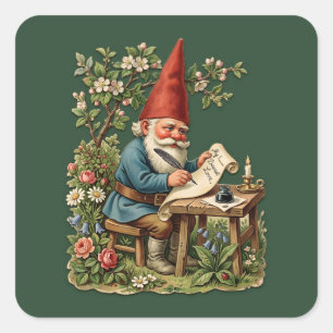 Adesivo Quadrado Imagem de Cicatriz Vintage - GNOMOS DE JARDIM 20
