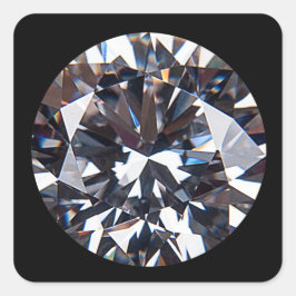 Adesivo Quadrado Imagem de Gem de Diamante Elegante Facultada