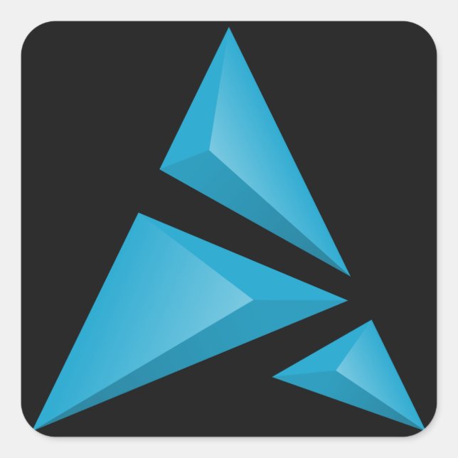Adesivo Quadrado Imagem do logotipo do Artix com vinheta quadrada e (Frente)