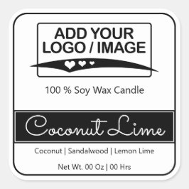 Adesivo Quadrado Imagem do logotipo preto simples de borda quadrada