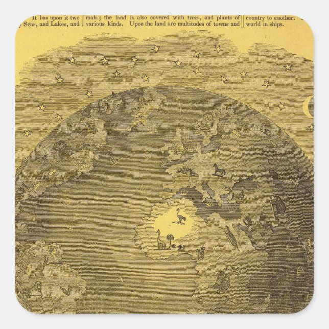 Adesivo Quadrado Imagem do Mundo (Frente)