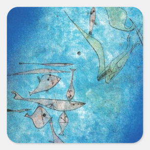 Adesivo Quadrado Imagem dos peixes por Paul Klee