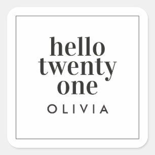 Adesivo Quadrado Imagem em branco preto moderno 21 anos de fotograf