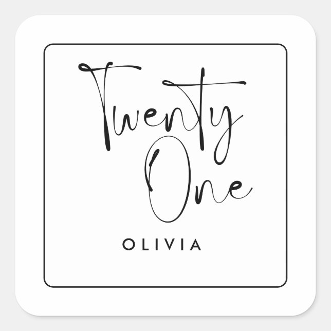 Adesivo Quadrado Imagem em branco preto moderno 21 anos de fotograf (Frente)