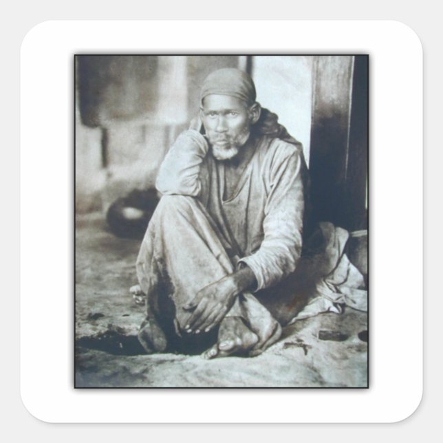 Adesivo Quadrado Imagem original de Sai Baba (Frente)