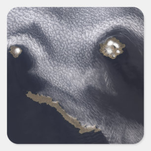 Adesivo Quadrado Imagem satélite da ilha de Semisopochnoi