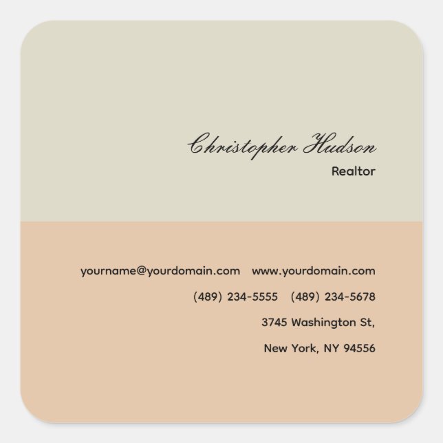 Adesivo Quadrado Imobiliário Simples Profissional (Frente)