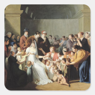Adesivo Quadrado Imperatriz Josephine entre as crianças, 1806