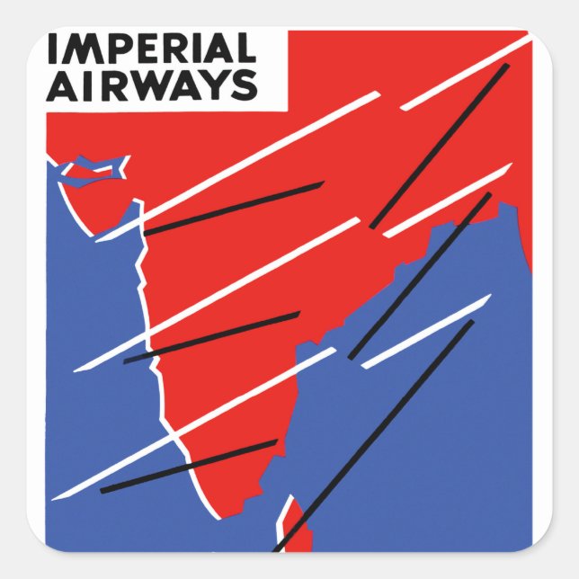 Adesivo Quadrado Imperial Airways ~ Índia (Frente)